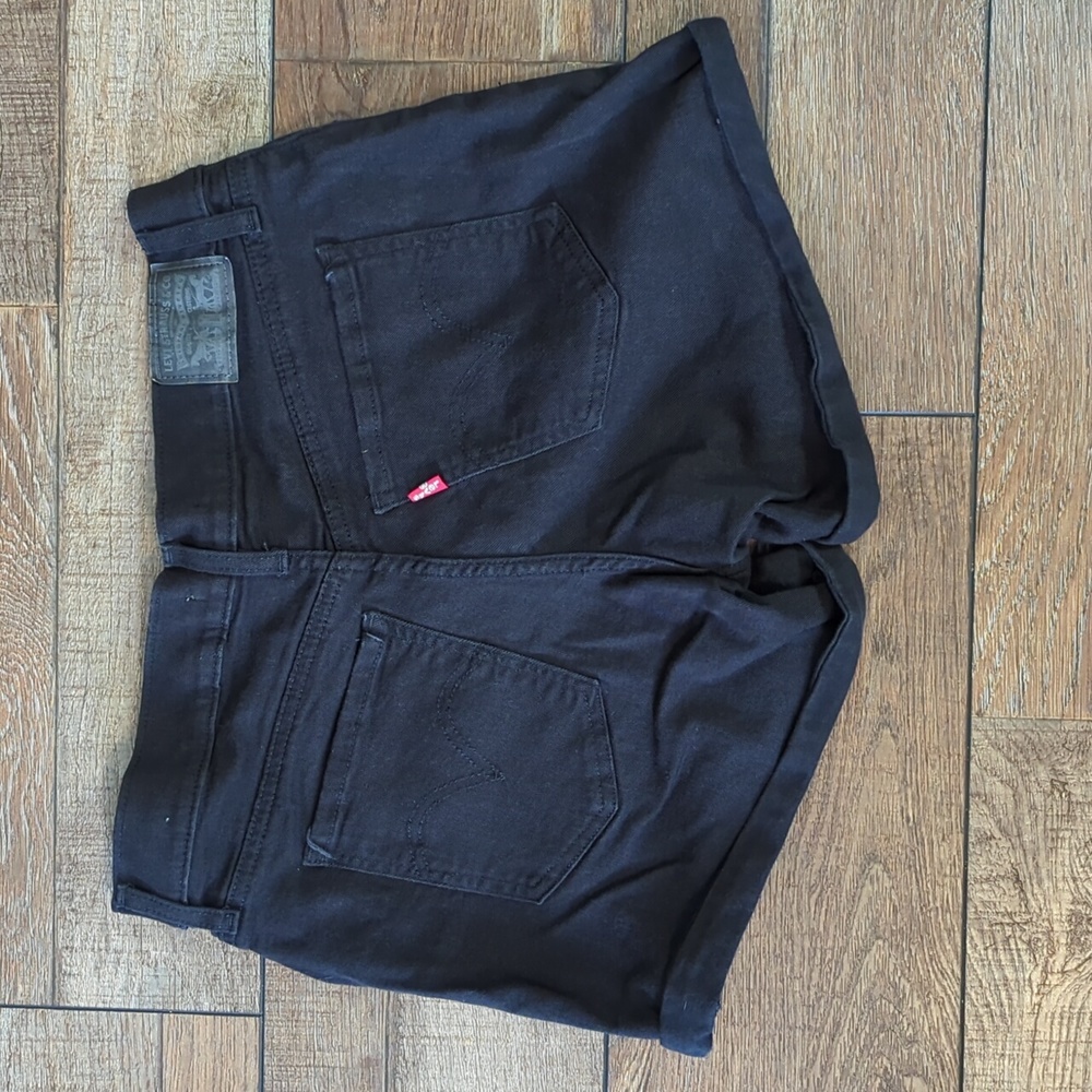 Levi's black denim shorts